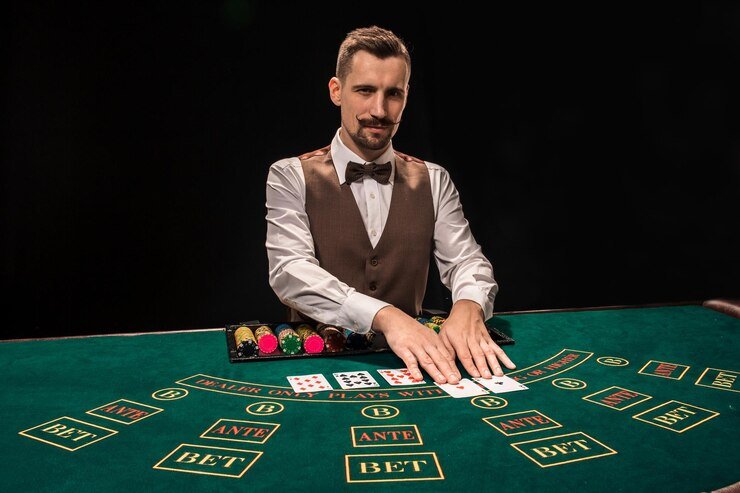 Meja Lightning Baccarat dengan dealer profesional dan layar pengganda kartu kilat